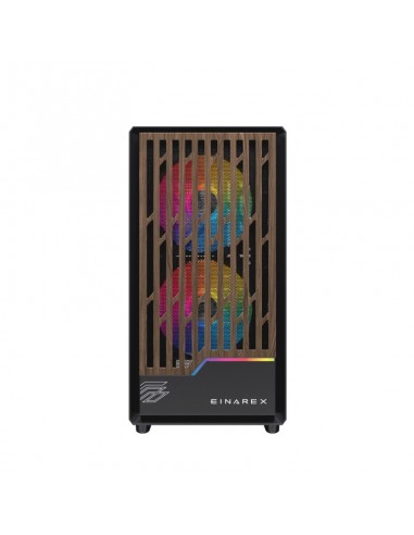 Caja ordenador gaming einarex pm400 matx rgb cristal templado negra