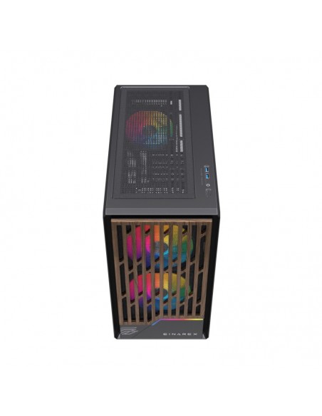 Caja ordenador gaming einarex pm400 matx rgb cristal templado negra Caja ordenador gaming einarex pm400 matx rgb cristal templado negra