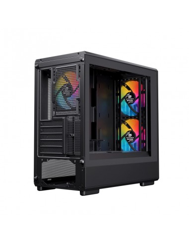 Caja ordenador gaming einarex pm400 matx rgb cristal templado negra