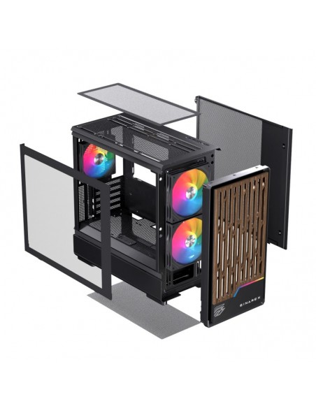 Caja ordenador gaming einarex pm400 matx rgb cristal templado negra Caja ordenador gaming einarex pm400 matx rgb cristal templado negra