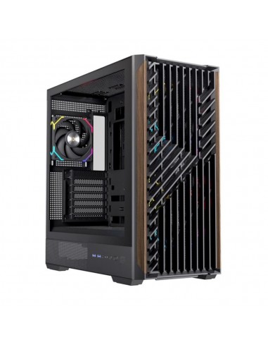 Caja ordenador gaming einarex p800 atx rgb cristal templado negra