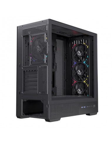 Caja ordenador gaming einarex p800 atx rgb cristal templado negra