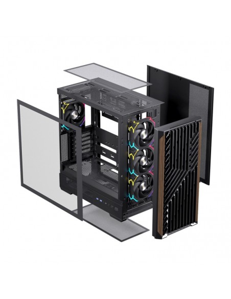 Caja ordenador gaming einarex p800 atx rgb cristal templado negra Caja ordenador gaming einarex p800 atx rgb cristal templado negra