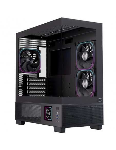 Caja ordenador gaming einarex sm501d atx rgb cristal templado negra