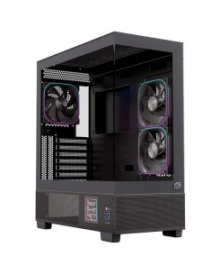 Caja ordenador gaming einarex s501d atx rgb cristal templado negra