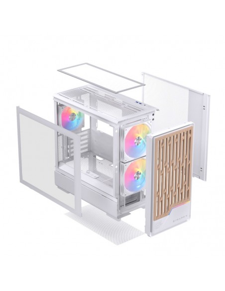 Caja ordenador gaming einarex pm400 atx rgb cristal templado blanca