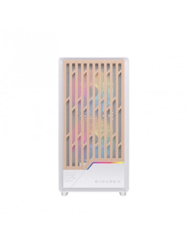 Caja ordenador gaming einarex pm400 atx rgb cristal templado blanca