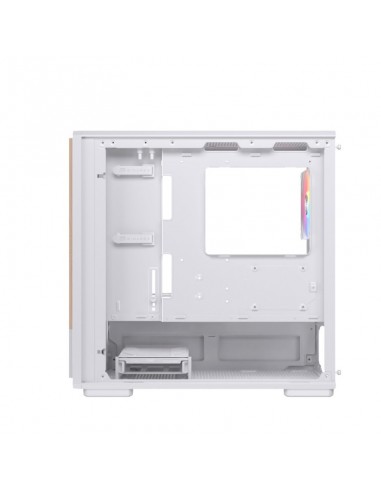 Caja ordenador gaming einarex pm400 atx rgb cristal templado blanca