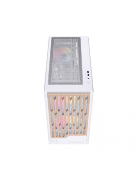 Caja ordenador gaming einarex pm400 atx rgb cristal templado blanca