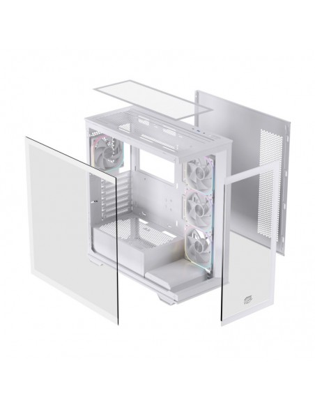Caja ordenador gaming einarex s700 rgb atx cristal templado blanca Caja ordenador gaming einarex s700 rgb atx cristal templado blanca