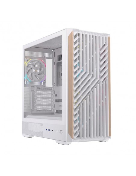 Caja ordenador gaming einarex p800 atx rgb cristal templado blanca