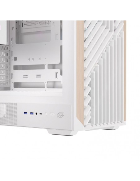Caja ordenador gaming einarex p800 atx rgb cristal templado blanca
