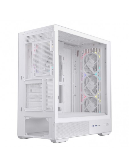Caja ordenador gaming einarex p800 atx rgb cristal templado blanca