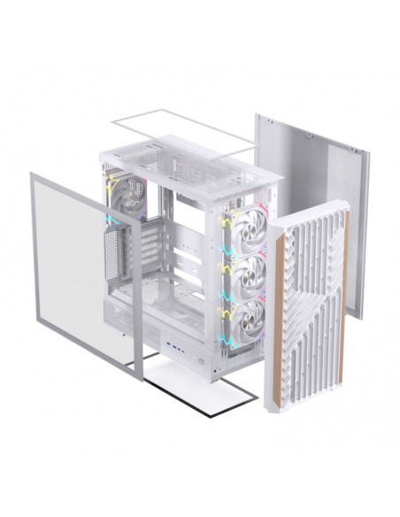 Caja ordenador gaming einarex p800 atx rgb cristal templado blanca