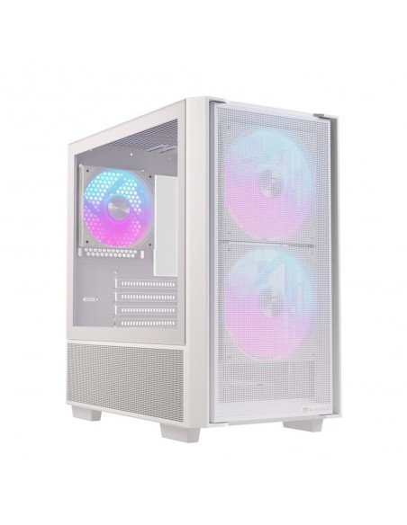 Caja ordenador gaming einarex pm150 matx rgb cristal templado blanca