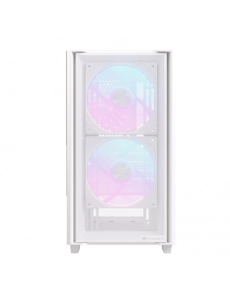 Caja ordenador gaming einarex pm150 matx rgb cristal templado blanca