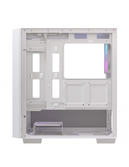 Caja ordenador gaming einarex pm150 matx rgb cristal templado blanca