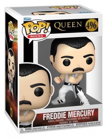 Funko pop rocks: queen - f. mercury (white singlet)