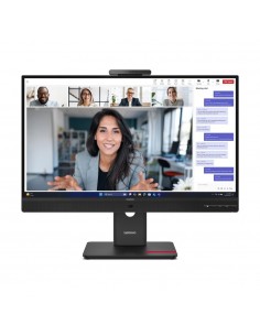 Monitor led 23.8 pulgadas lenovo thinkvision t24 - 4v ips - fhd - dp - hdmi - vga - 120hz - 4ms - vesa 100x100 - webcam