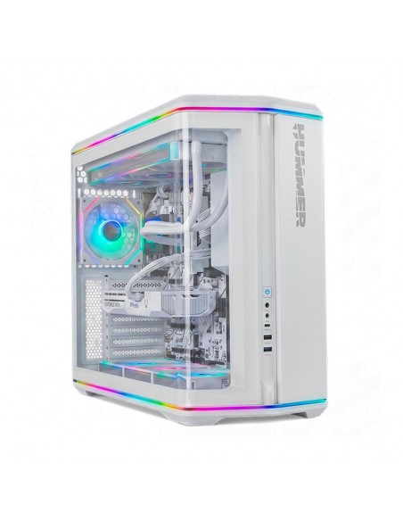 Caja ordenador gaming nox hummer anvil atx argb cristal templado blanca