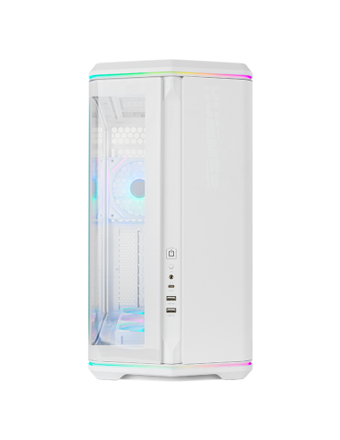 Caja ordenador gaming nox hummer anvil atx argb cristal templado blanca