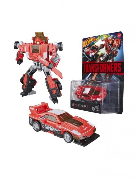 Figura hasbro transformers x hot wheels gt - scorcher