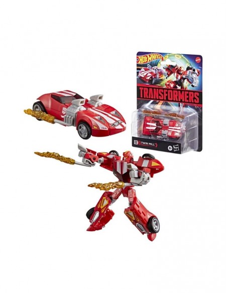 Figura hasbro transformers x hot wheels twin mill