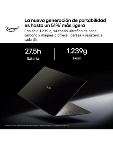 Portatil lg gram pro 16zd90u - g u7 - 355 - 32gb - ssd 512gb - 16 pulgadas - freedos