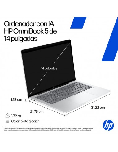 Portátil hp omnibook 5 ia 14 - he0001nsx x1 - 26 - 100 - 16gb - ssd 512gb - 14 pulgadas - w11h
