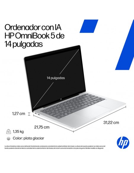 Portátil hp omnibook 5 ia 14 - he0001nsx x1 - 26 - 100 - 16gb - ssd 512gb - 14 pulgadas - w11h