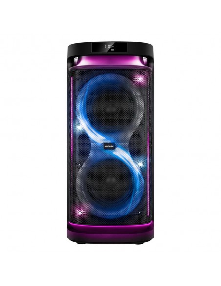 Altavoz rumbleboss xl phoenix 160w rms batería 7000 mah función karaoke 2 microfonos inalambricos incluidos