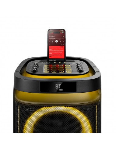 Altavoz rumbleboss xl phoenix 160w rms batería 7000 mah función karaoke 2 microfonos inalambricos incluidos