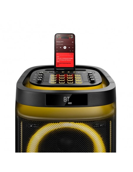 Altavoz rumbleboss xl phoenix 160w rms batería 7000 mah función karaoke 2 microfonos inalambricos incluidos