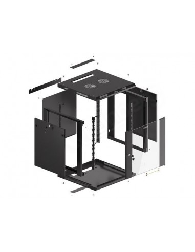 Armario rack phoenix 12u 600x600x640 auto - ensamblado 19'' hasta 60 kg negro