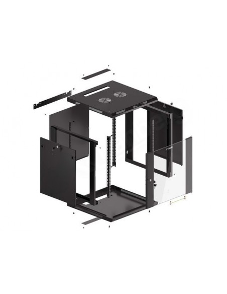 Armario rack phoenix 9u 600x600x501 auto - ensamblado 19'' hasta 60 kg negro Armario rack phoenix 9u 600x600x501 auto - ensamblado 19'' hasta 60 kg negro
