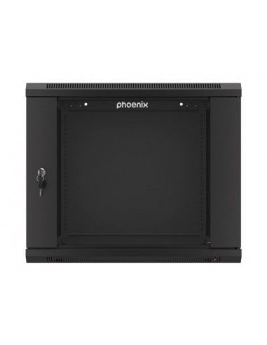 Armario rack phoenix 9u 600x600x501 auto - ensamblado 19'' hasta 60 kg negro
