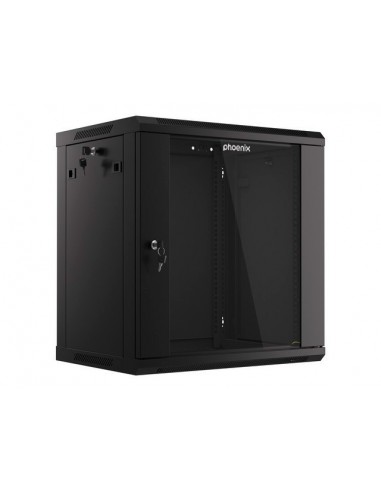 Armario rack phoenix 12u 600x450x640 auto - ensamblado 19'' hasta 60 kg negro