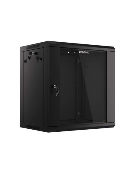 Armario rack phoenix 12u 600x450x640 auto - ensamblado 19'' hasta 60 kg negro