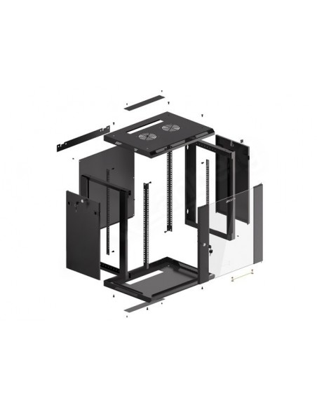Armario rack phoenix 12u 600x450x640 auto - ensamblado 19'' hasta 60 kg negro