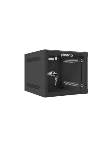 Armario rack phoenix 4u 280x310x247 mural 10'' hasta 20 kg negro