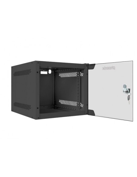 Armario rack phoenix 4u 280x310x247 mural 10'' hasta 20 kg negro
