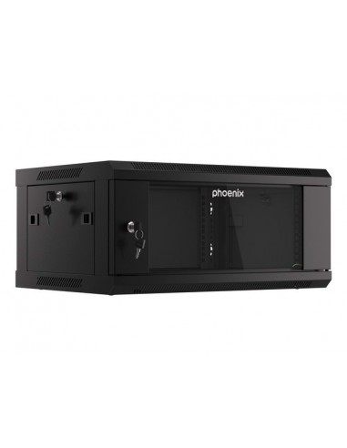 Armario rack phoenix 4u 600x450x279 auto - ensamblado 19'' hasta 60 kg negro