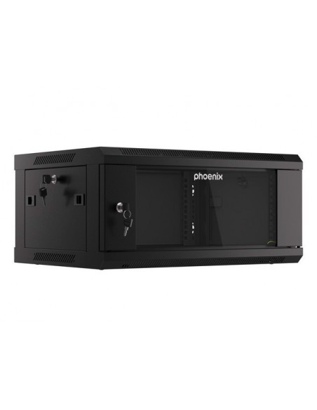 Armario rack phoenix 4u 600x450x279 auto - ensamblado 19'' hasta 60 kg negro