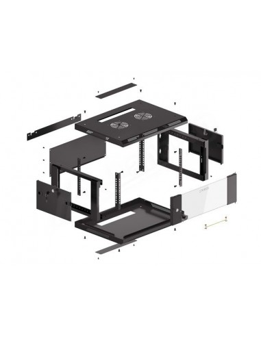 Armario rack phoenix 4u 600x450x279 auto - ensamblado 19'' hasta 60 kg negro
