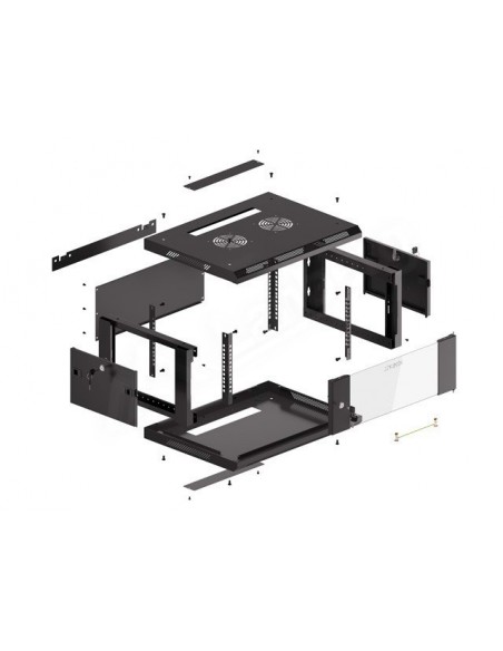 Armario rack phoenix 4u 600x450x279 auto - ensamblado 19'' hasta 60 kg negro