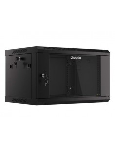 Armario rack phoenix 6u 600x450x368 auto - ensamblado 19'' hasta 60 kg negro