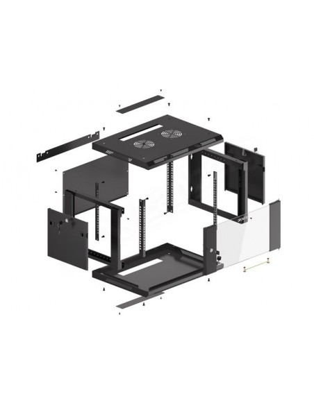 Armario rack phoenix 6u 600x450x368 auto - ensamblado 19'' hasta 60 kg negro Armario rack phoenix 6u 600x450x368 auto - ensamblado 19'' hasta 60 kg negro