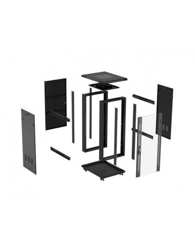 Armario rack phoenix 22u 600x800 de pie servidor 19'' hasta 1000 kg negro