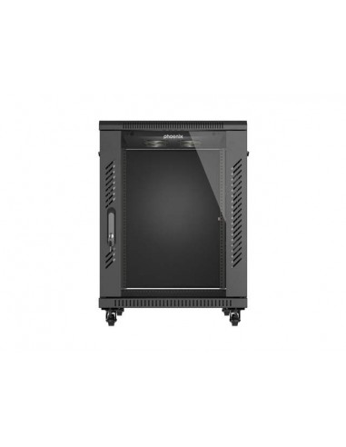 Armario rack phoenix 15u 600x800 servidor 19'' alta densidad negro