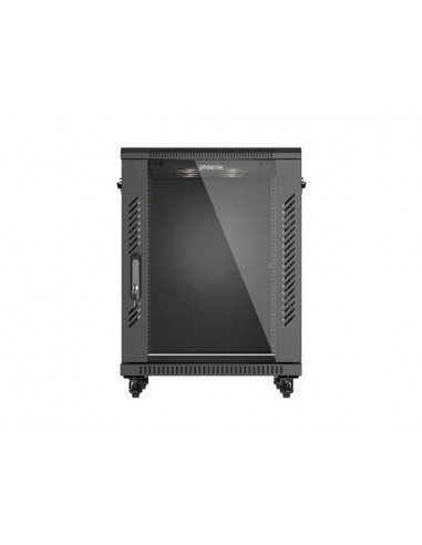 Armario rack phoenix 15u 600x600 de pie servidor 19'' hasta 1000 kg negro